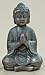 Buddha Statue Feng Shui DHYANA sitzend Keramik grau 16 cm