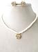 Fashion Jewelry ~ Kid's Cream Faux Pearls with Rhinestones Butterfly Necklace and Earrings Set