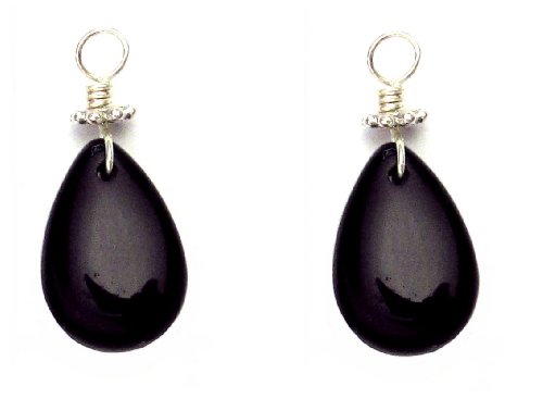 PILGRIM 511-029 Ohrring-Charms Anh&auml;nger, versilbert, schwarz Preisvergleich