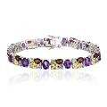 Sterling Silver Multi-Gemstone Bracelet, 7.25