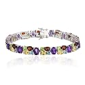 Sterling Silver Multi-Gemstone Bracelet, 7.25"