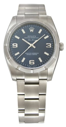 Rolex Oyster Perpetual Air-King Engine Turned Bezel 114210-BLASO