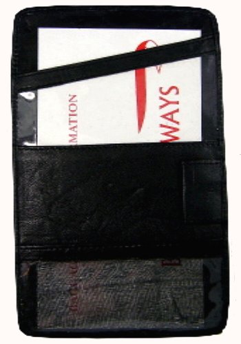 Leather boarding pass holder travel id passport ticket