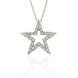 : 10k Yellow Gold Diamond Star Pendant (.15 cttw, J-K Color, I2-I3 Clarity)