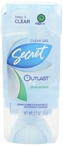 Secret Outlast Unscented Women's Clear Gel Antiperspirant & Deodorant 2.7 Oz