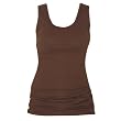 Chocolate Brown Solid Color Tunic Longer Length Tank shirt tee, 100% Cotton.