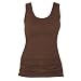 Chocolate Brown Solid Color Tunic Longer Length Tank shirt tee, 100% Cotton.