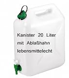 Produkt-Bild: Kanister 20 Liter mit Abla&szlig;hahn, lebensmittelgeeignet Wasserkanister