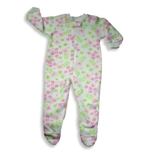 Wonder Kids - Infant and Toddler Girls Heavyweight Footed Flower Blanket Sleeper, White, Multi