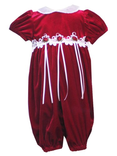 Rare Editions Baby-Girls Newborn Velvet Party Pants With Venise Trim