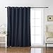 Best Home Fashion Wide Width Thermal Insulated Blackout Curtain - Antique Bronze Grommet Top - Navy - 80