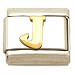 "J" Italian Charm Gold Plated 9mm