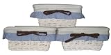 Nursery-To-Go 3-Piece Wicker Storage Basket in White