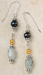 Kiwi Jasper and Pearl Earrings
