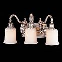 Murray Feiss VS8003-PN Three-Light Canterbury Collection Vanity Strip, Polished Nickel with Opal White Etched Glass Shades