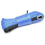 {Factory Direct Sale} 50'x1/4" Strong Durable Dyneema Synthetic Winch Rope 3000LBS 4000LBS 5000LBS Blue Fastness For ATV UTV KFI Vehicle Car Motorcycle