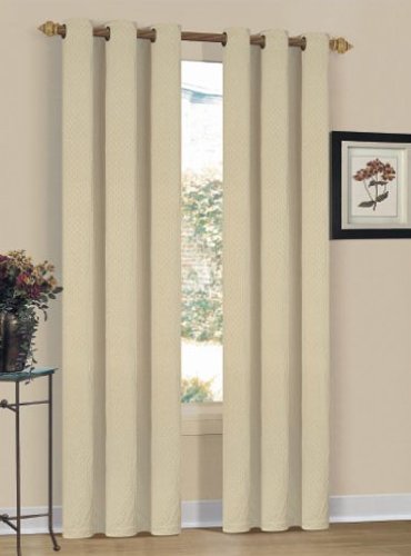 Duck River Textile Delhi 40-Inch by 84-Inch Window Curtain with Grommets, Linen