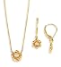 New 14k Yellow Gold Diamond Flower Necklace Earring Set