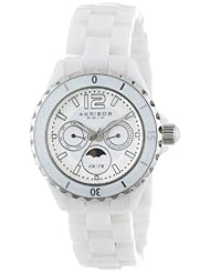 Akribos XXIV Womens AK596WT Ceramic Multi-Function Quartz Bracelet Watch