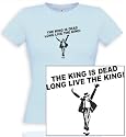 Comedy-shirts DIVERSE FARBEN - MICHAEL JACKSON the king is dead - long live the KING! Damen Frauen Girly Women T-Shirt