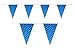 Myparty Birthday Paper Flag Banner Party Decorations Blue With White Stars 8 Feet -10 pcs flags