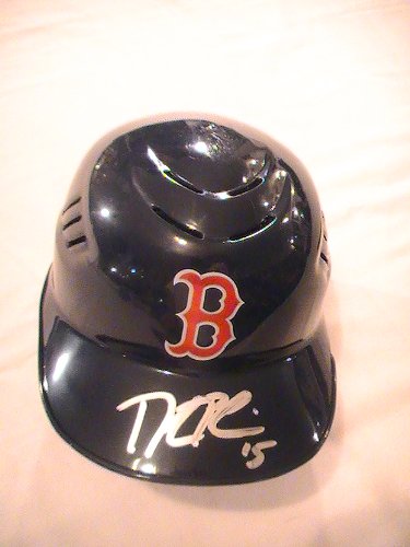 DUSTIN PEDROIA SIGNED AUTOGRAPHED BOSTON RED SOX BASEBALL MINI HELMET COA + HOLOGRAM