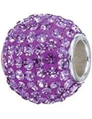 Zable (tm) Sterling Silver Tanzanite Crystals Pandora Compatible Bead / Charm
