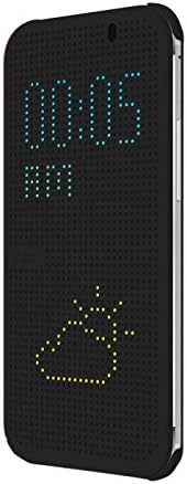 Norn(TM) Premium Dot View Case for HTC One M8/M8t/M8w/M8d/M8 Eye/M8Et- Retail Packaging - Warm Black/dark Gray