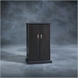 Antiqued Black Media Storage Cabinet Antiqued Black Paint/Caramel Birch