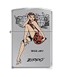 Zippo "Nose Art Pinup Girl" Lighter, 6883, High Polish Chrome