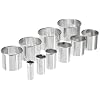 Birkmann 143364, 10 Stampi per tagliare l'impasto a forma di cerchio, in acciaio INOX, diametro: 1,5-7 cm