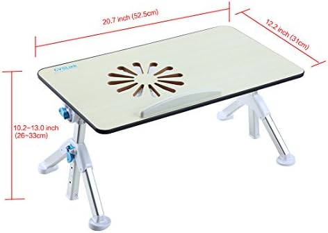 CVSLink CT8F Multi-function Laptop Desk,Portable &amp; Foldable Notebook Table,Simple &amp; Travelling Desktop with Built in Colling Fan(Black)