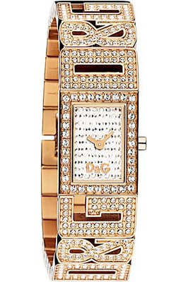 D&G Dolce&Gabbana Damen-Armbanduhr SHOUT 2 LOGOS LDY IPR FAKE PAVE' DIAL STONES BR DW0288