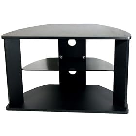 Strand Rydal Universal TV Stand - for up to 32" TV - Matt Black finish with Black Glass Shelf