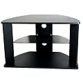 Strand Rydal Universal TV Stand - for up to 32" TV - Matt Black finish with Black Glass Shelf