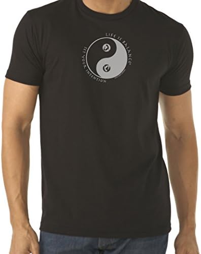 Life is Balance Men's Short Sleeve Yoga T-shirt Size Large Black