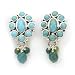 Barse Turquoise Mosaic Sterling Silver Clip Earrings