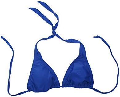 Arizona Women's Solid Colors String Bikini Swimsuit Top Separate (Small, Fierce Blue)