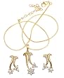 Earring and Pendant Sets Costume Jewelry with Cubic-Zirconia Gemstones Hand Engraved Indian Style (kps4)