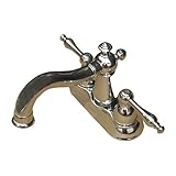 〔INK-0303044H〕　４インチ混合水栓（三つ穴混合水栓・水栓金具・洗面台用蛇口）シルバー（銀）