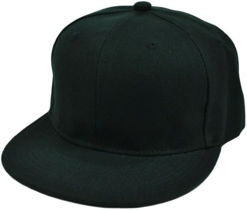 Blank Plain Solid Color Dark Green Flat Bill Visor Snapback Constructed Hat Cap