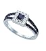 Square Black and White 1/2 Ctw. Diamond Promise / Friendship Ring " Size 7 "
