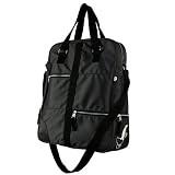 Black Travel Tote Bag or Carry On - Sturdy and Zippered - Eco Friendly 17 x 15 x 5.5