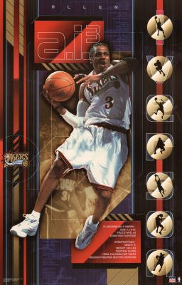 (23x35) Philadelphia 76ers Allen Iverson Sports Poster Print