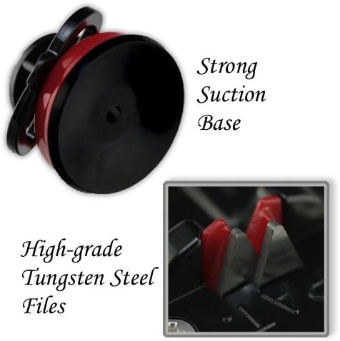 Kitchen Forte Premium Knife Sharpener with Suction Pad - Red