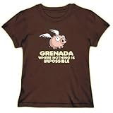 T-Shirt Womens Brown  Grenada where nothing is impossible  ulo no encontrado