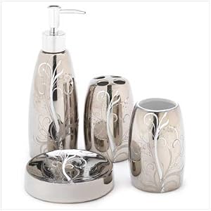 Silver Filigree Bath Set Interior Bathroom Home Decor