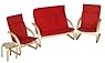 ECR4Kids Comfort Chairs and Table Set, 4 Pieces, Red