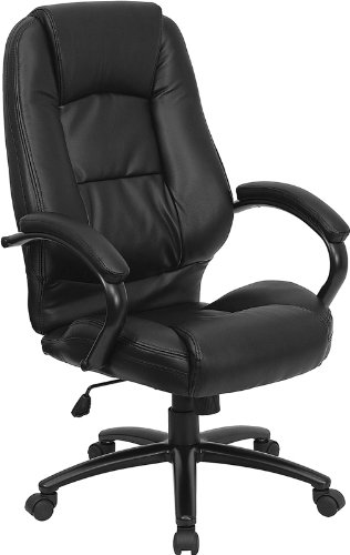 Black Leather High Back Office Chair [GO-710-BK-GG]