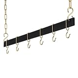 Rogar 36-in. Hanging Bar Rack, Black and Brass.